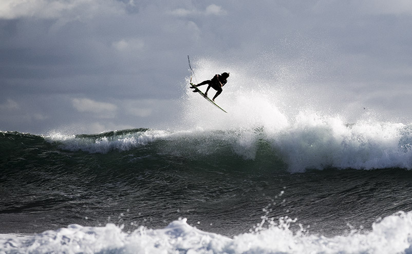 Bruce makes frontside grabs look better than anyone else in surf. WA, earlier this year. Photo: Chris Gurney