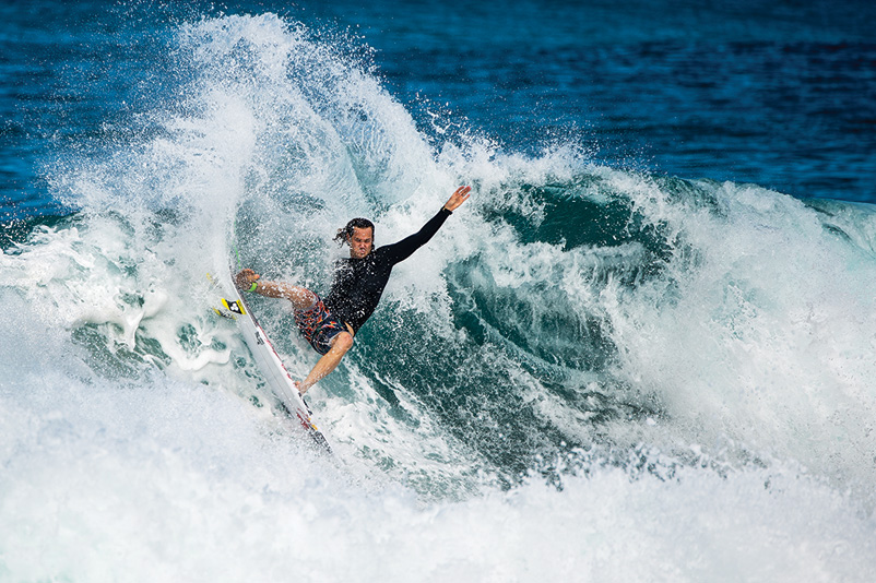 Jordy Smith, with the advantage of raw power. Photo: Ryan Miller/Redbull.com/surfing