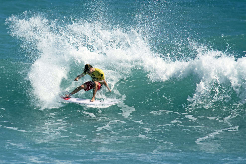 Perth on the grind in Taiwan, where he won a QS (and was paid!). Photo: WSL